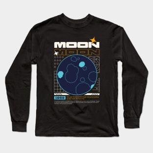 The Moon Planets Stars Space Galaxy Universe Cosmos Long Sleeve T-Shirt